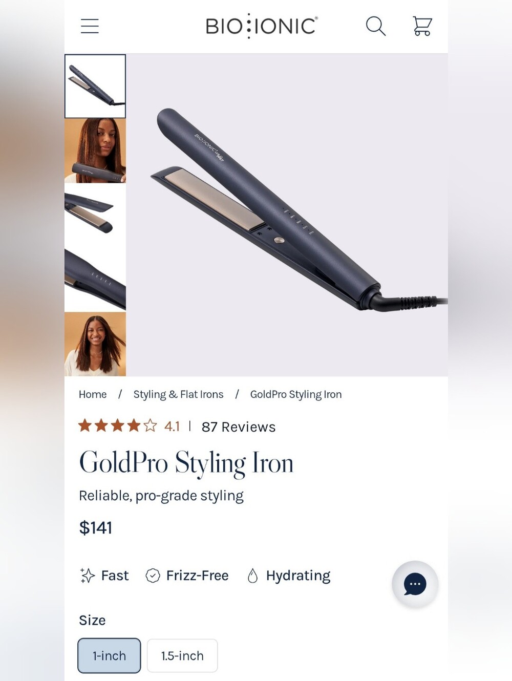 Bioionic 1" GoldPro Styling Iron - Picture 2 of 2